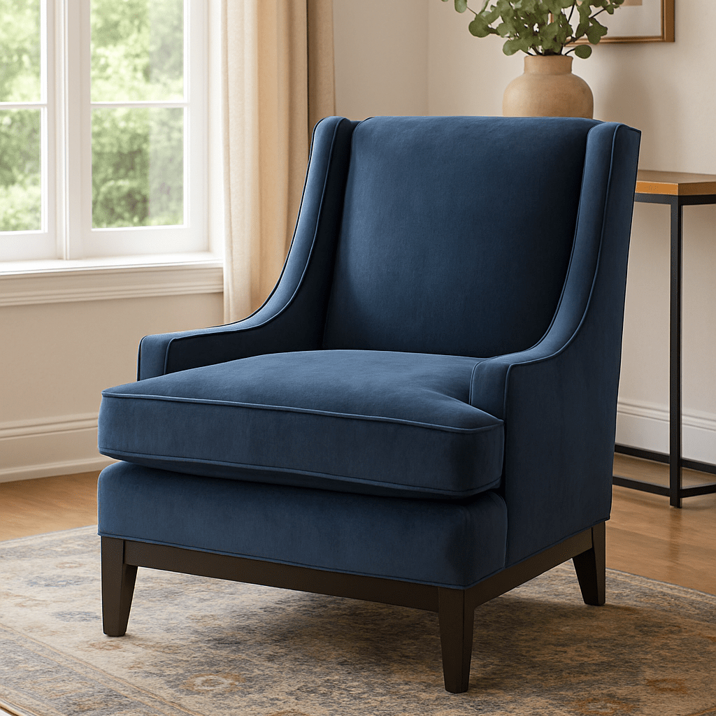 Classy By Noha Albabtain Blue Velvet Chair Chairs| Roots Furniture