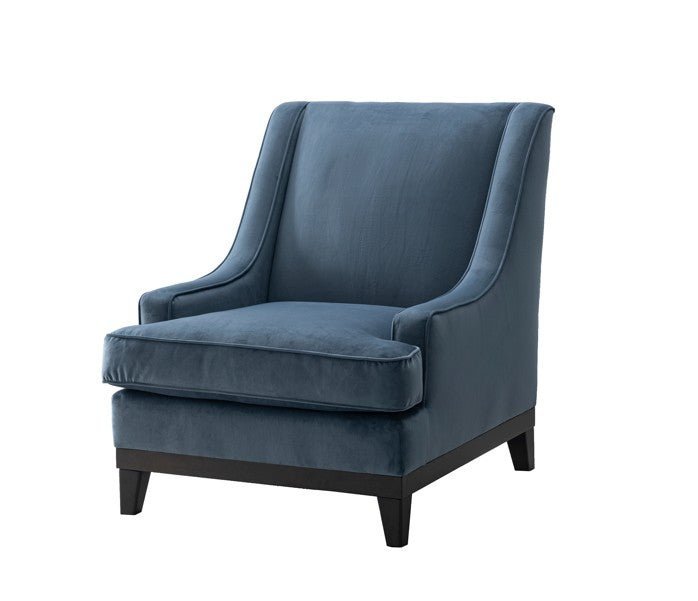 Classy By Noha Albabtain Blue Velvet Chair Chairs| Roots Furniture