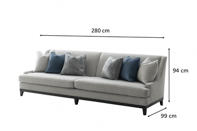 Classy By Noha Albabtain Blue XL Sofa - Al Rugaib Furniture