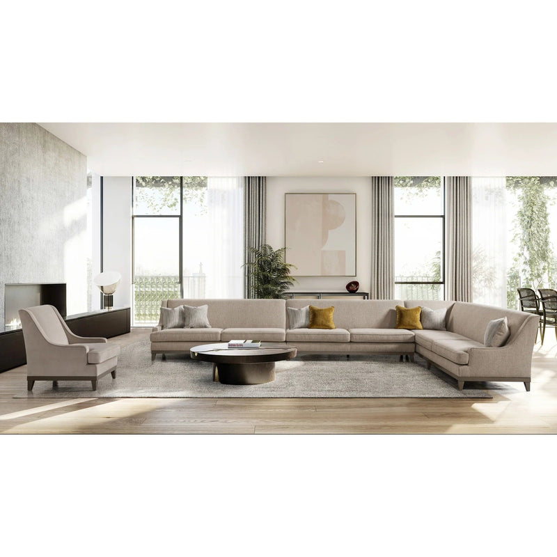 Classy By Noha Albabtain Sectional RAF3+AL+LAF2+Accent Chair - Al Rugaib Furniture