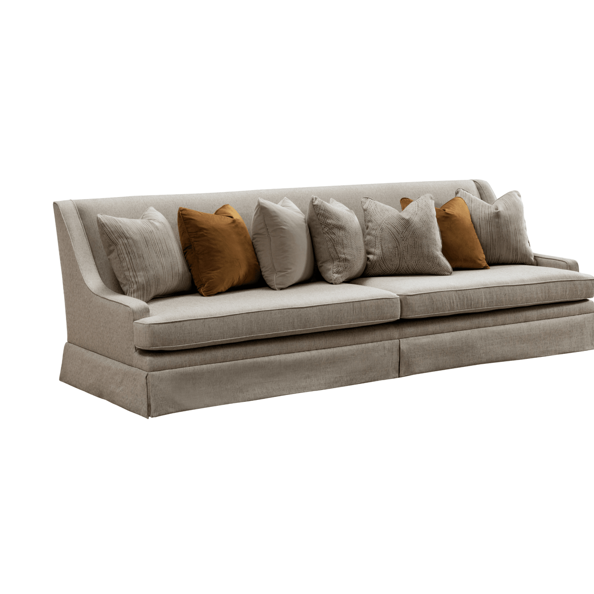 Classy By Noha Albabtain Skirted Beige 4 Seater Sofa XL Sofas| Roots Furniture