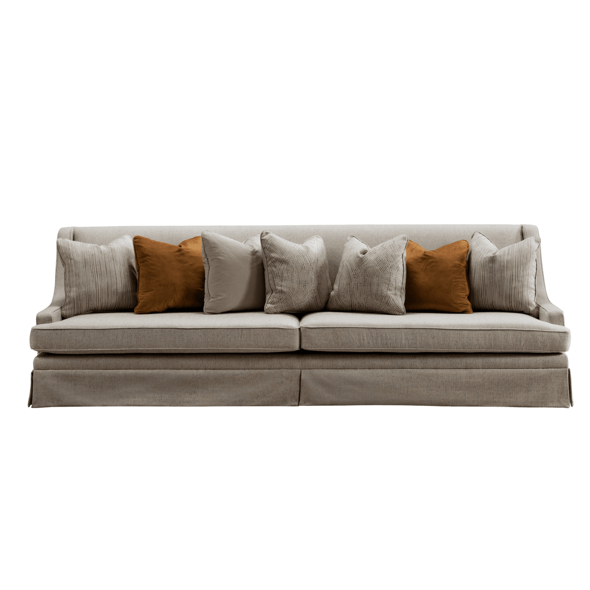 Classy By Noha Albabtain Skirted Beige 4 Seater Sofa XL Sofas| Roots Furniture