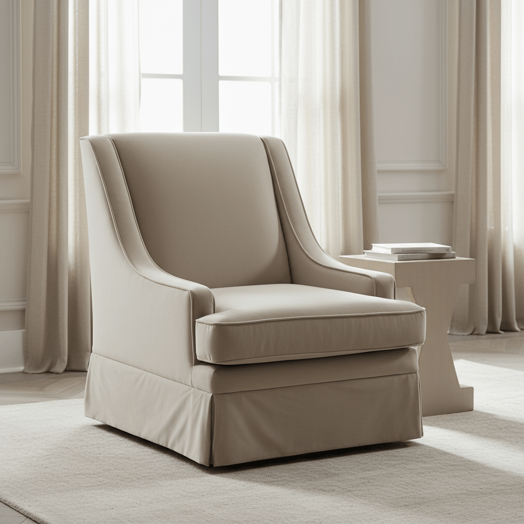 Classy By Noha Albabtain Skirted Beige Arm Chair Chairs| Roots Furniture