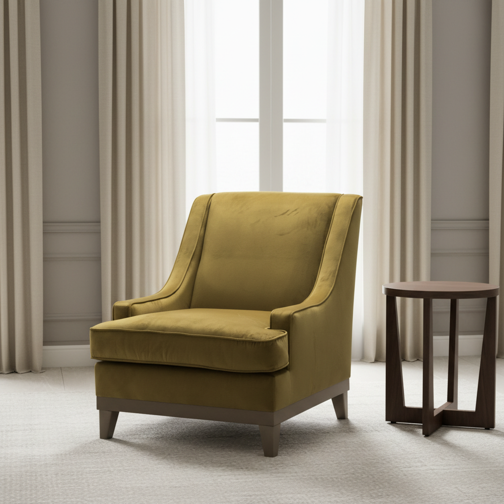 Classy By Noha Albabtain Velvet Gold Chair Chairs| Roots Furniture