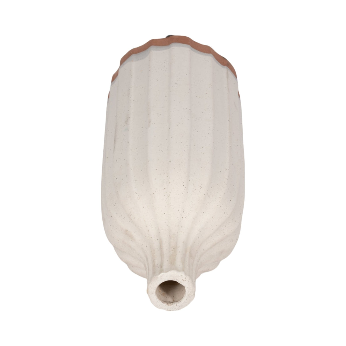 CLAY, 16" FLAT RIBBED BOTTLE VASE EXPOSED BOTTOM, Vases and Jars| Sagebrook Home