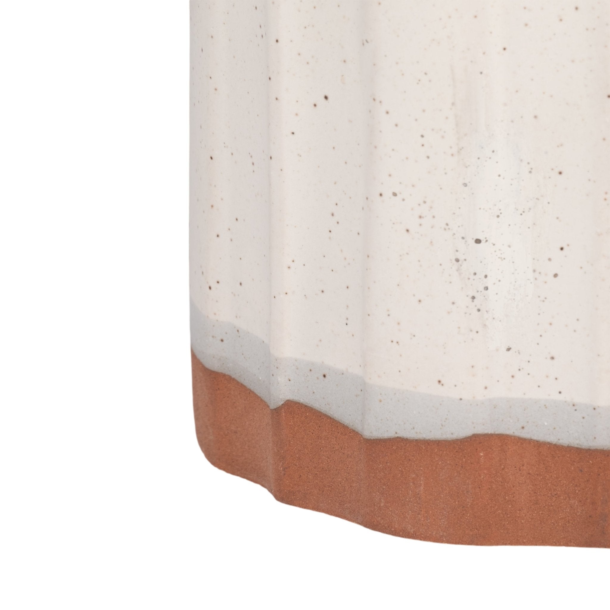 CLAY, 16" FLAT RIBBED BOTTLE VASE EXPOSED BOTTOM, Vases and Jars| Sagebrook Home