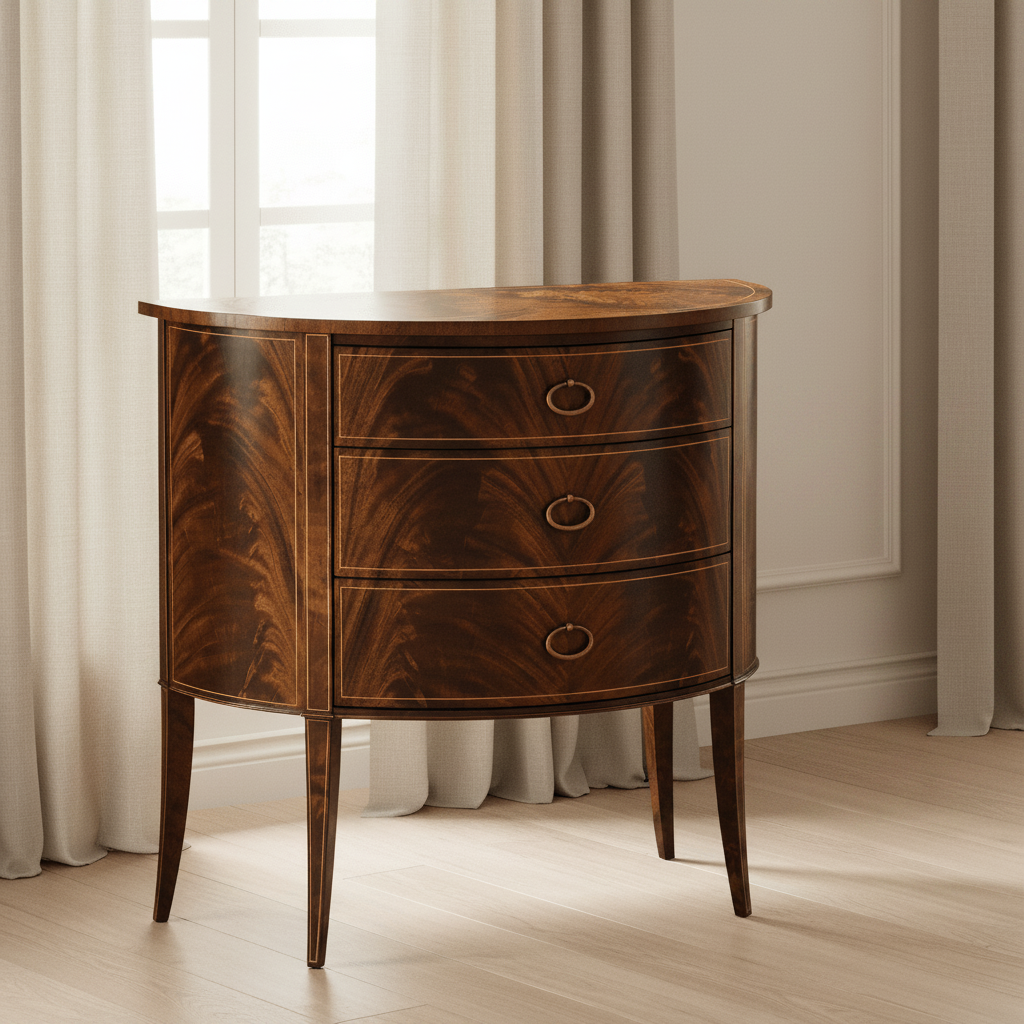 Clean & Classic Collection - Biedermeier style mahogany demilune cabinet Cabinets & Chests| Jonathan Charles