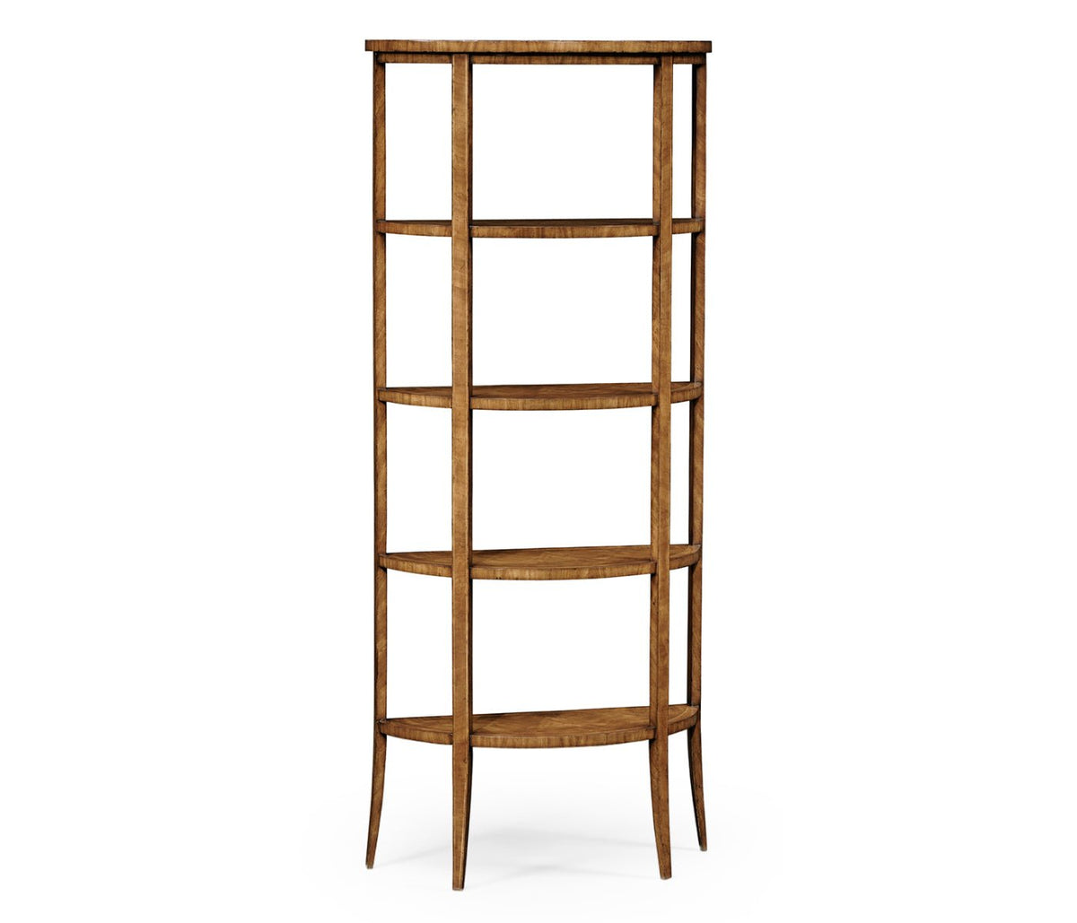 Clean & Classic Collection - Biedermeier Style Walnut Five-Tier Étagère (Walnut) Ground Decors| Jonathan Charles