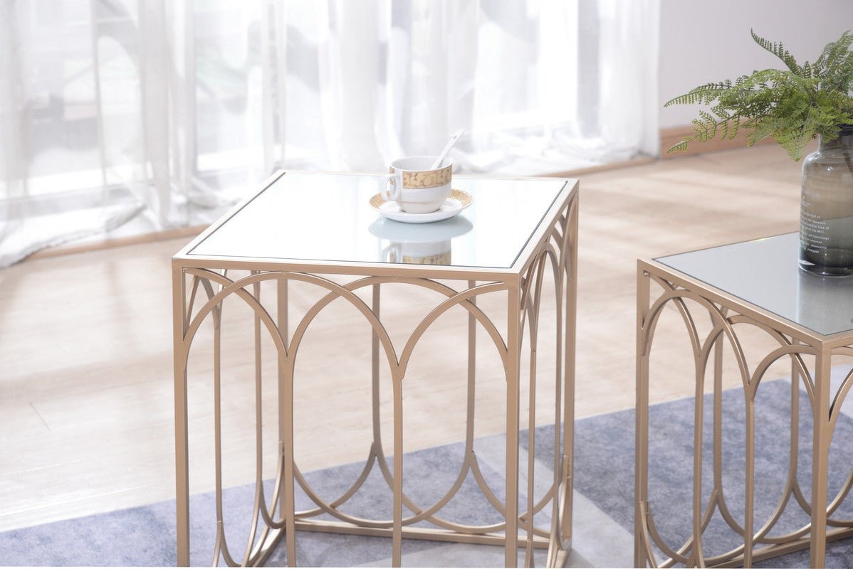 Clean Mirror Top Tables Set of 2 Accent & End Tables| Crestview