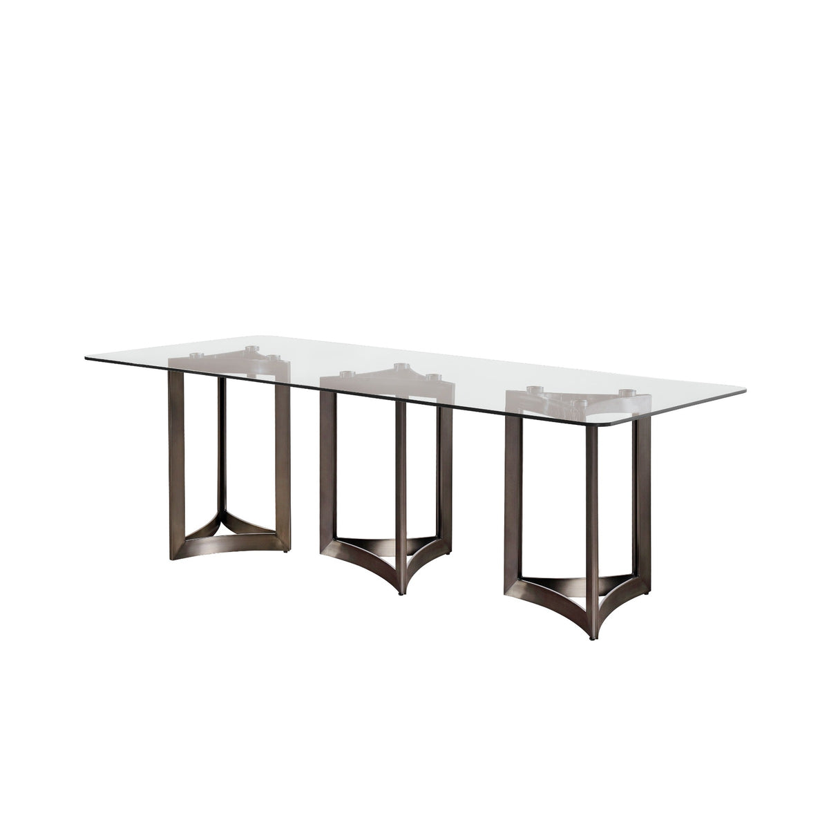 Alexa Dining Table Bronze Base and 395 CM Clear Glass