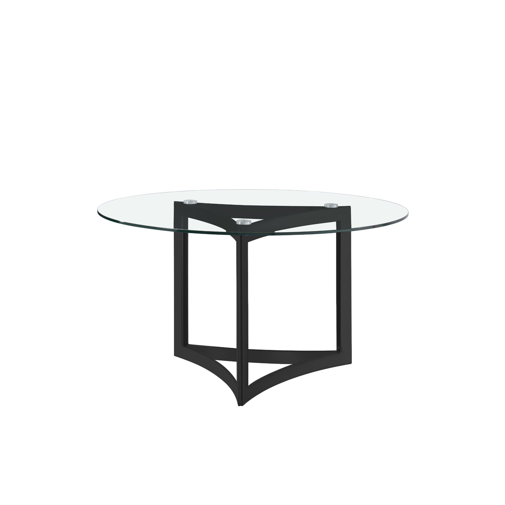 Alexa Dining Table Black Base and 150 CM Round Clear Glass