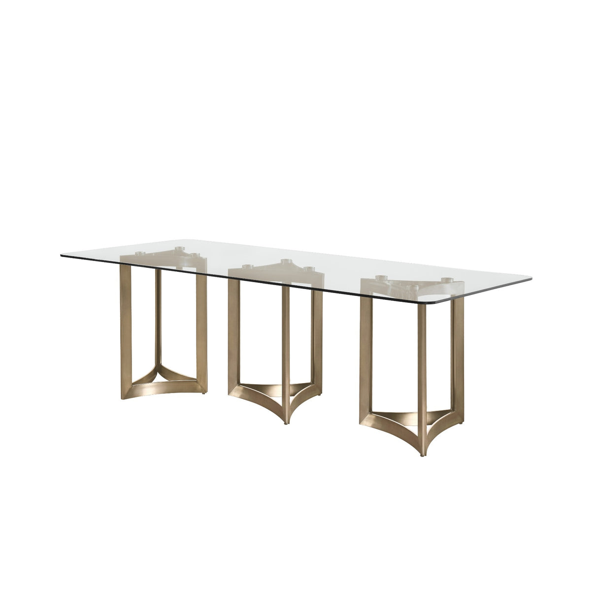 Alexa Dining Table Gold Base and 350 CM Clear Glass