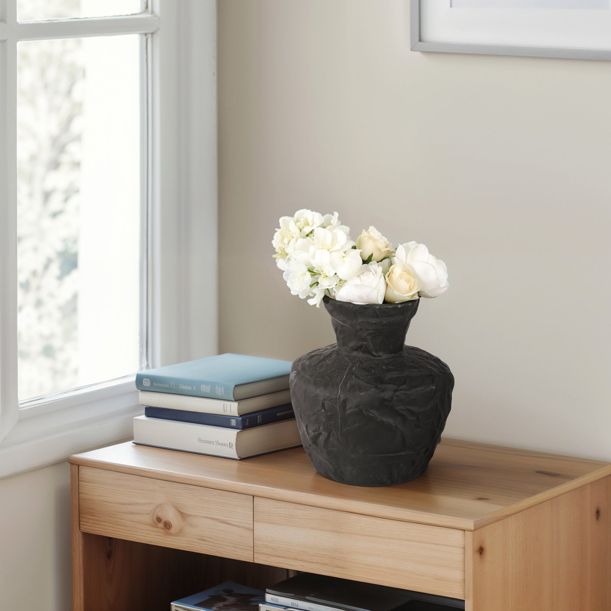 Cleo Black Ecomix Vase Vases and Jars| Sagebrook Home