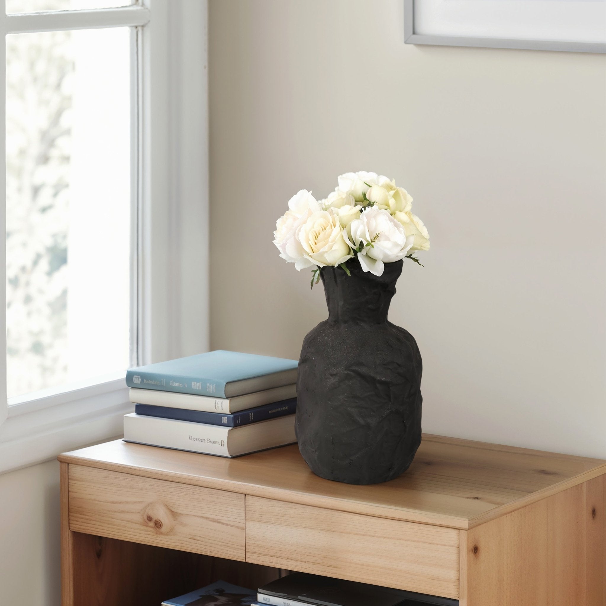 Cleo Black Ecomix Vase Vases and Jars| Sagebrook Home