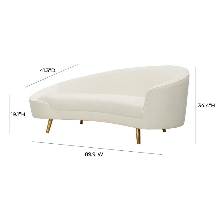 Cleopatra Cream Velvet Sofa Sofas & Loveseats| TOV