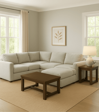 Cloud 9 Light Grey Sectional with Hardy Occasional(Coffe Table1/End Table1) - Al Rugaib Furniture