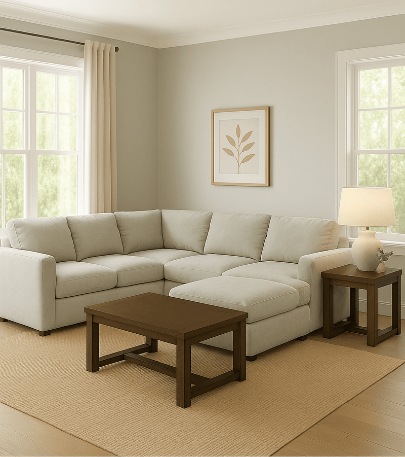 Cloud 9 Light Grey Sectional with Hardy Occasional(Coffe Table1/End Table1) - Al Rugaib Furniture