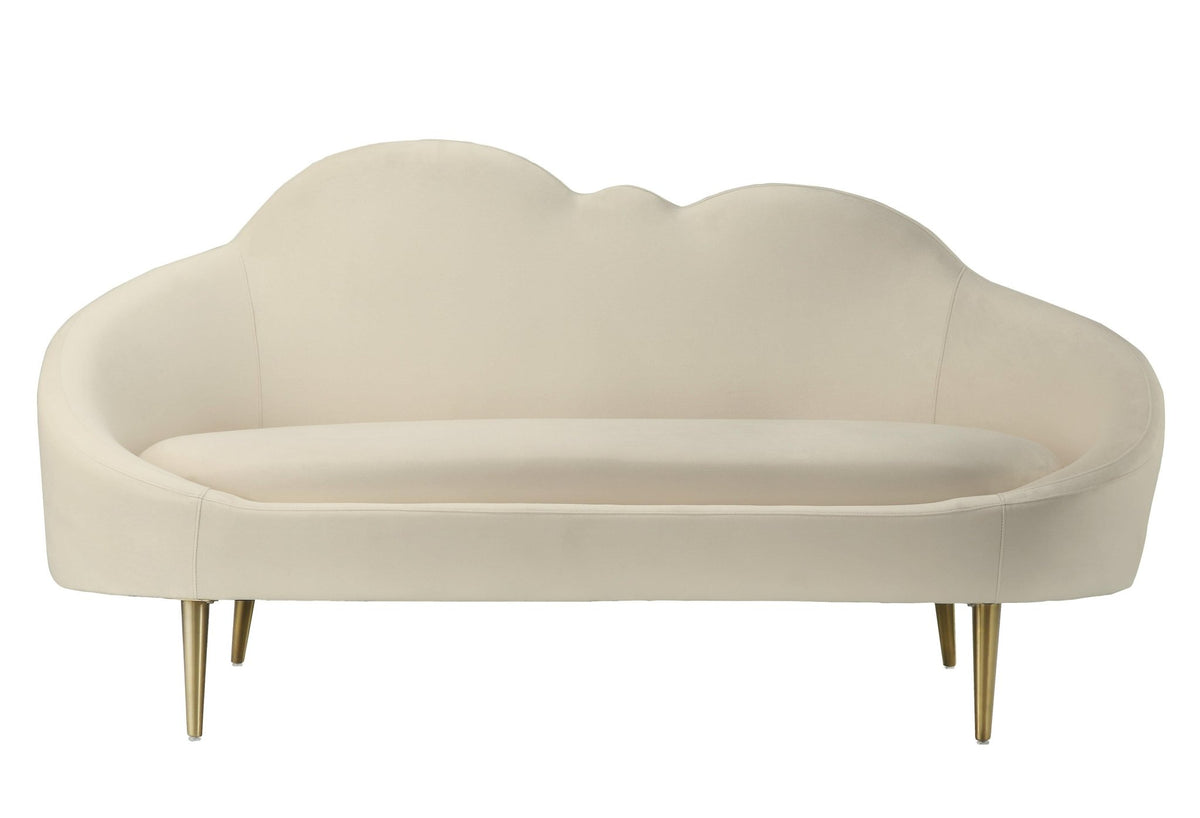 Cloud Cream Velvet Settee Sofas & Loveseats| TOV