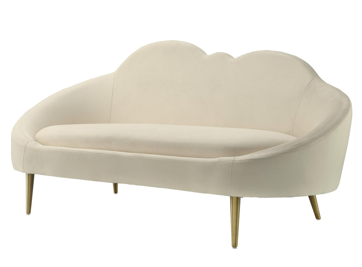 Cloud Cream Velvet Settee Sofas & Loveseats| TOV