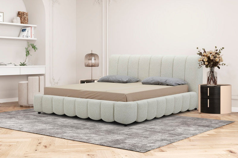 Cloud Grey King Bed - Al Rugaib Furniture