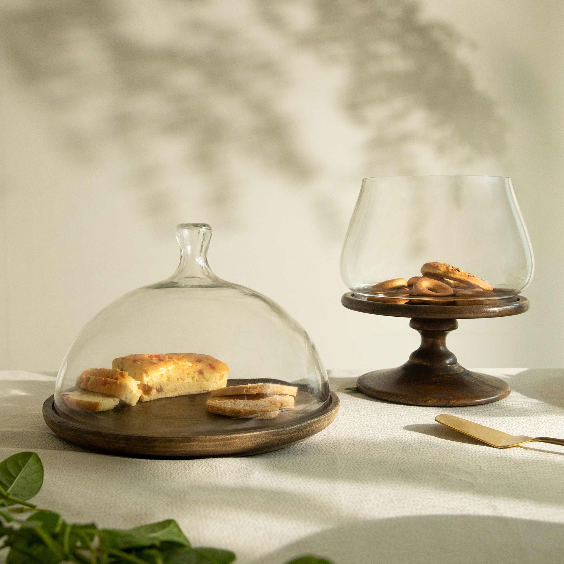 Clove Glass Cloche W/ Wooden Stand Tray| Roots Furniture