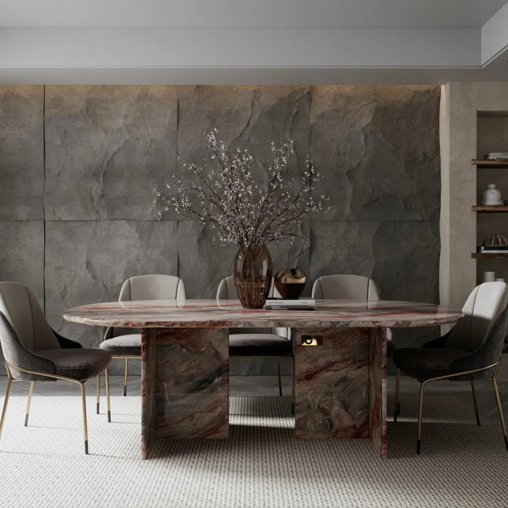 Italian Breccia Marble Dining Table