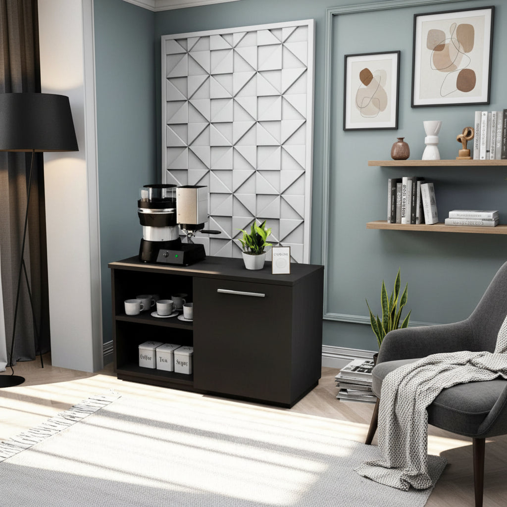 Coffee Corner For Chic and Compact Brewing Haven By Alhome - Black Coffee Tables| Alhome