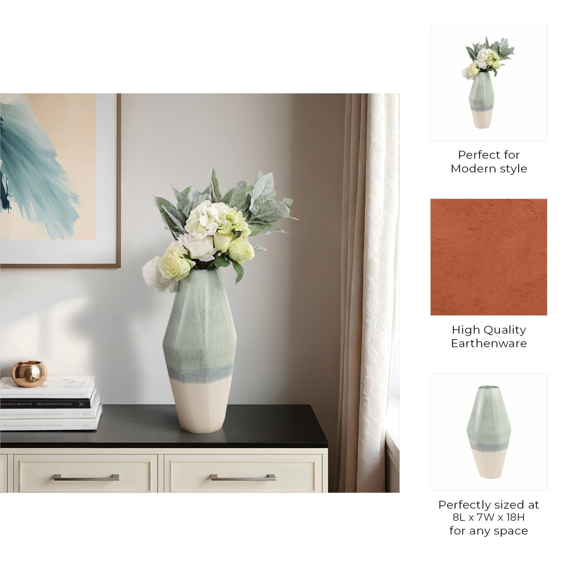 Coimbra Faceted Portugal Vase Vases and Jars| Sagebrook Home