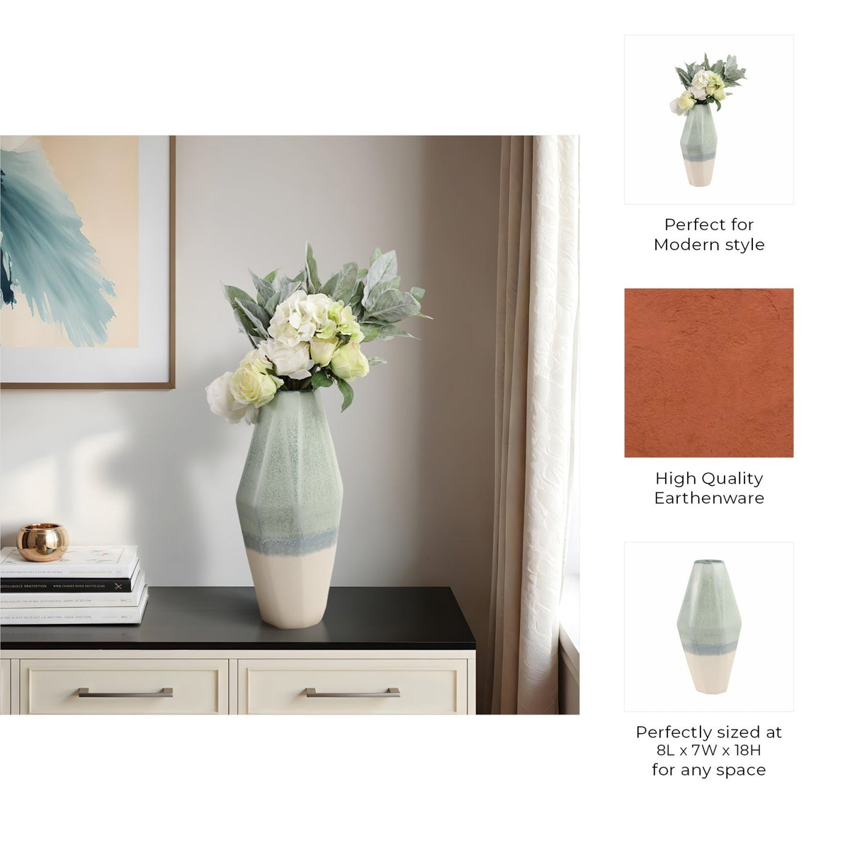 Coimbra Faceted Portugal Vase Vases and Jars| Sagebrook Home