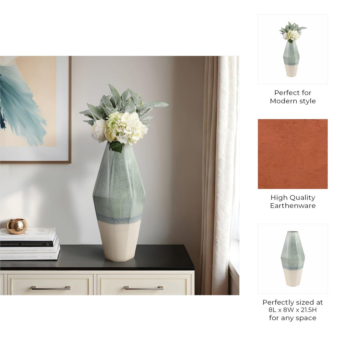 Coimbra Faceted Portugal Vase Vases and Jars| Sagebrook Home