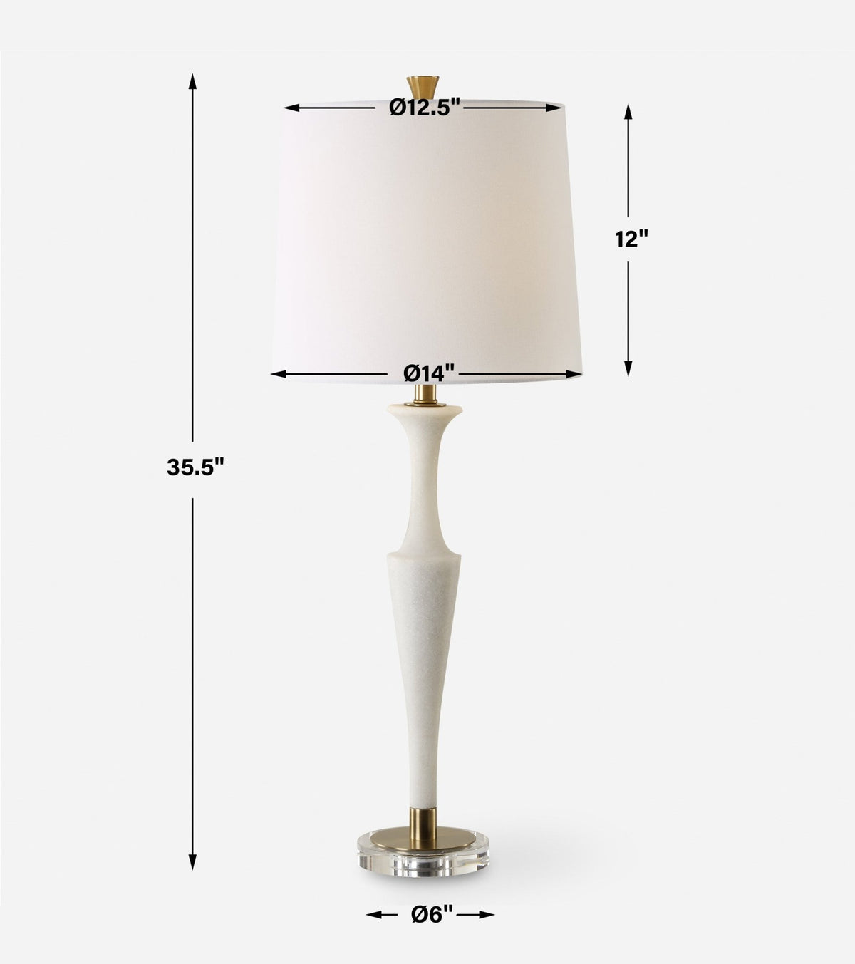 Colette White Stone Table Lamp Table Lamps| Uttermost