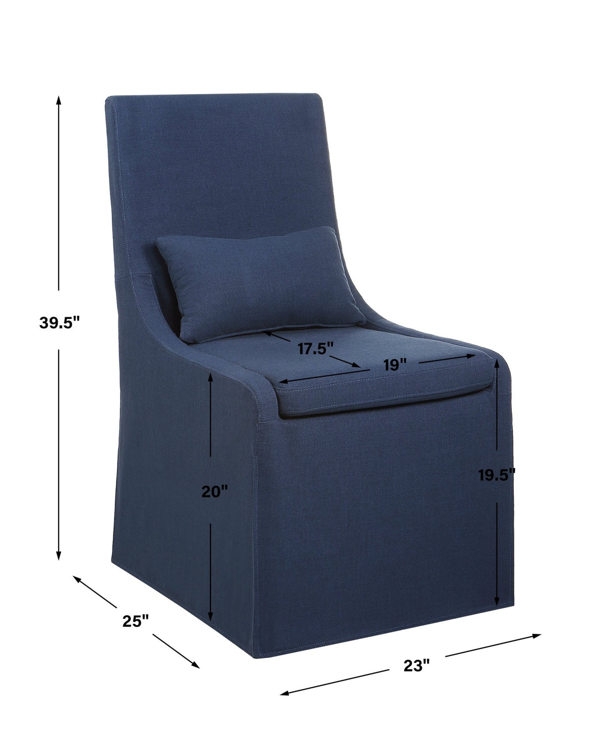 Coley Armless Chair, Denim Chairs| Uttermost