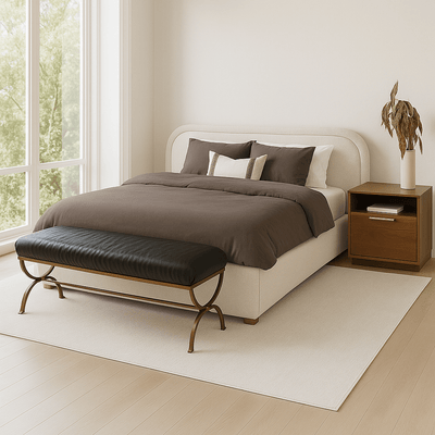 Colin Queen Bed Oatmeal - Al Rugaib Furniture