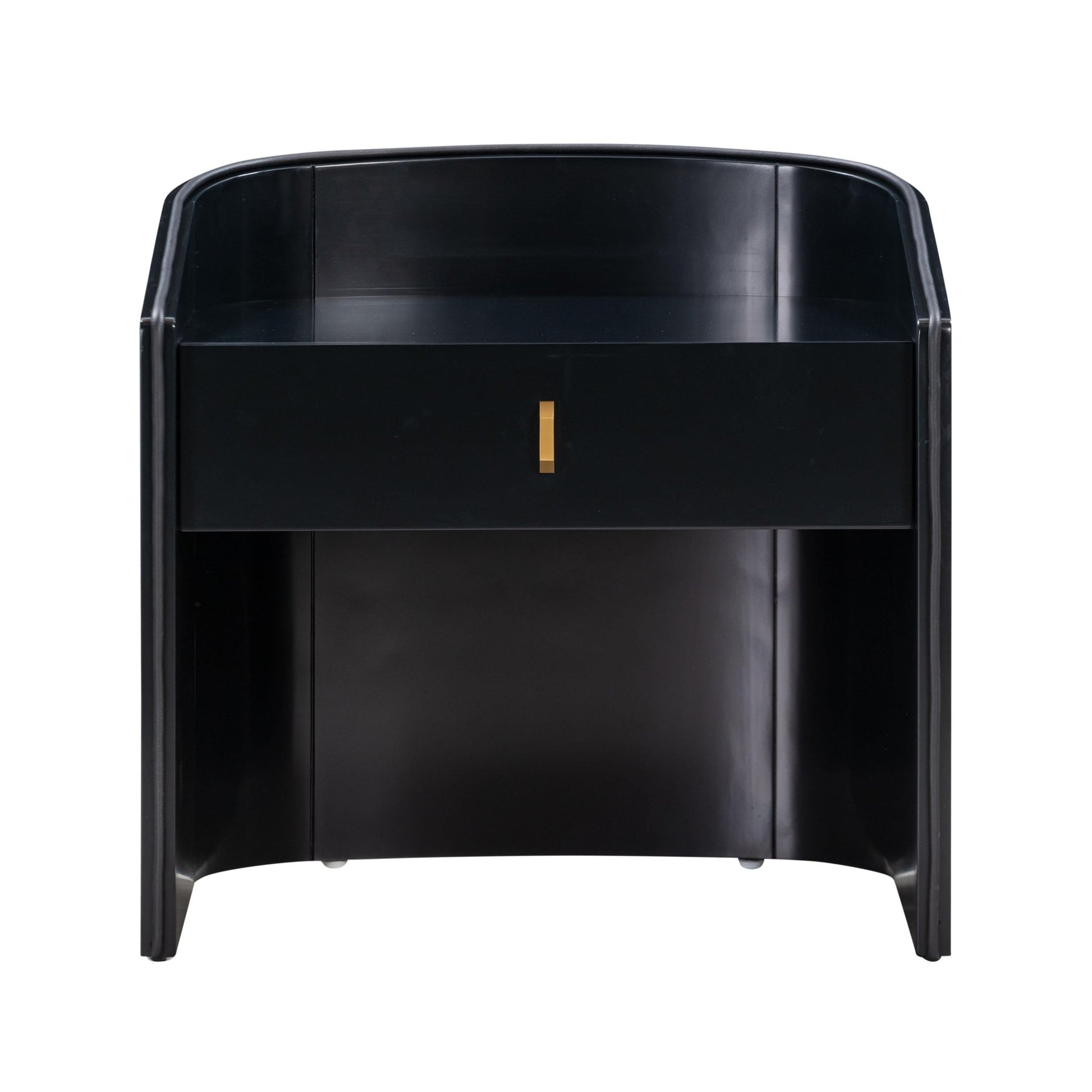 Collins Black Lacquer Nightstand Nightstands| TOV