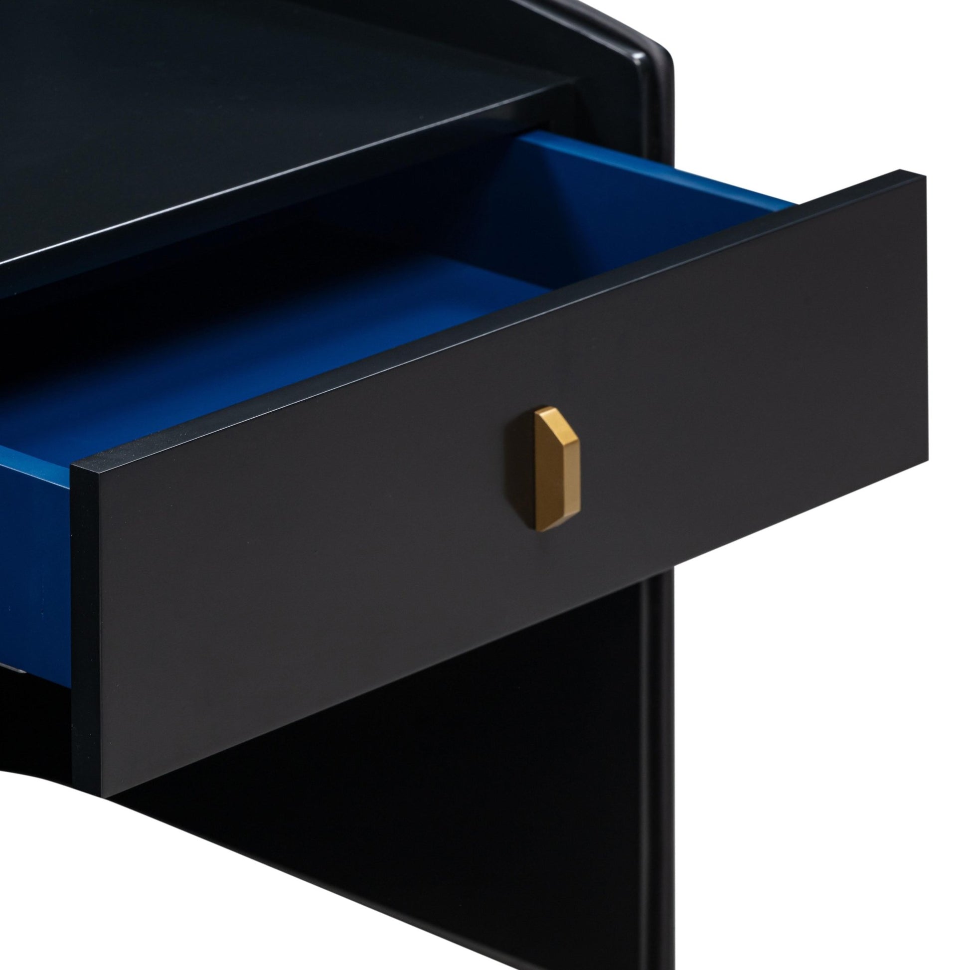 Collins Black Lacquer Nightstand Nightstands| TOV