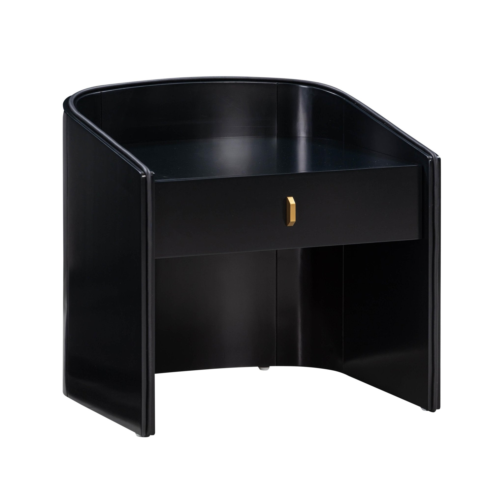 Collins Black Lacquer Nightstand Nightstands| TOV
