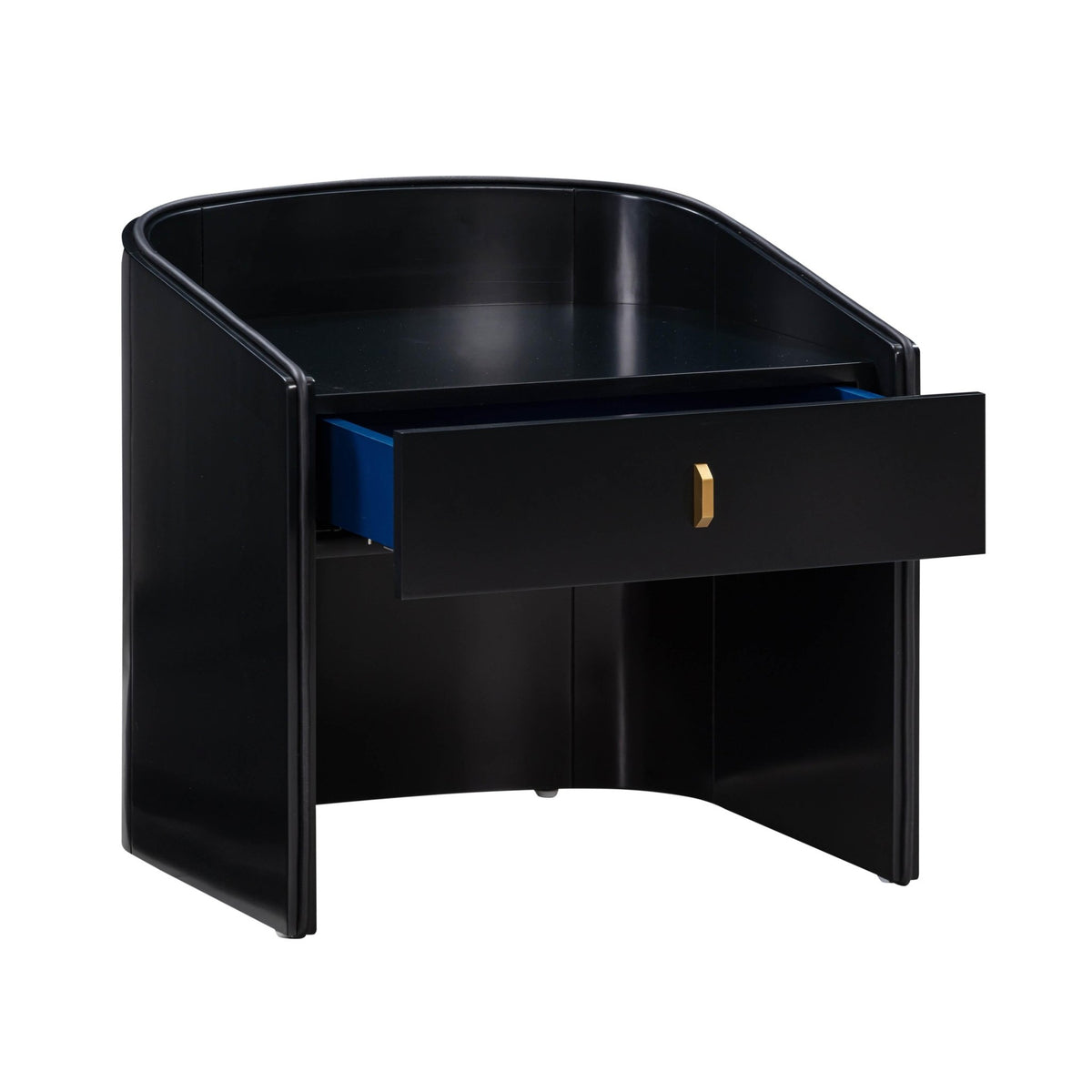Collins Black Lacquer Nightstand Nightstands| TOV
