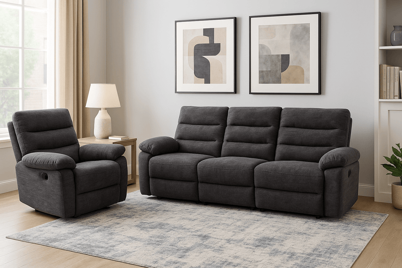 Comficore Charcoal Motion Set ( Sofa + Chair) - Al Rugaib Furniture