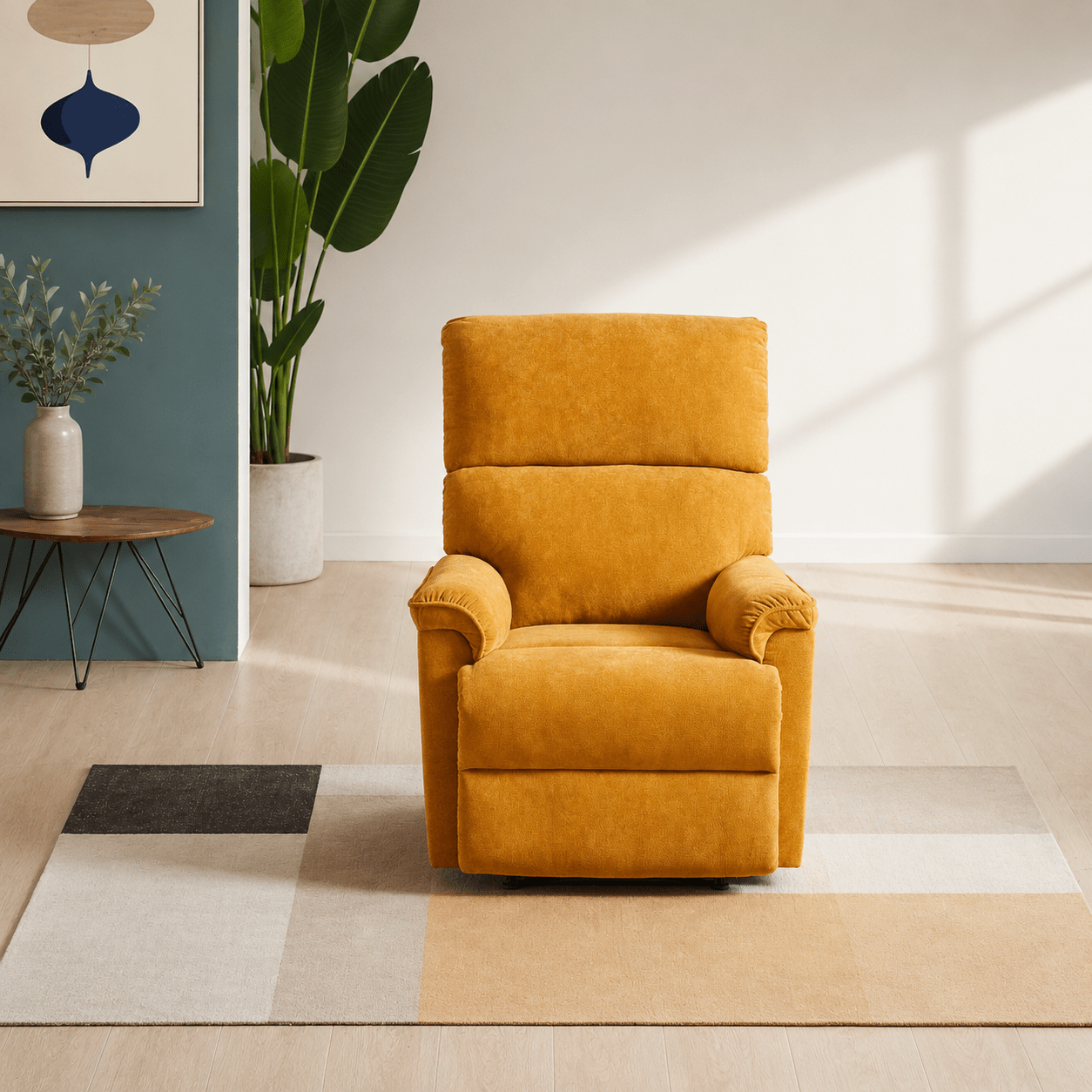 ComfiGlide Mustard Yellow Glider Reliner Recliners| Roots Furniture