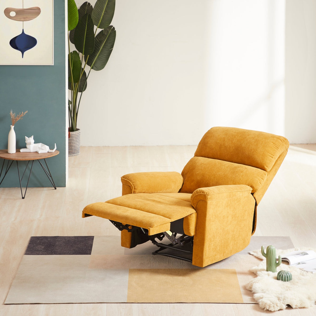 ComfiGlide Mustard Yellow Glider Reliner Recliners| Roots Furniture