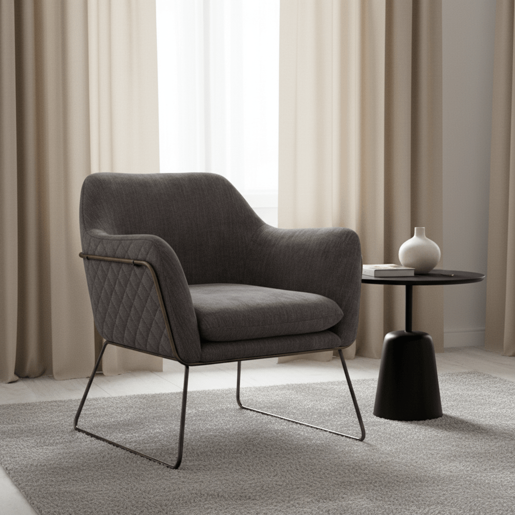 Comfort Cover Dark Grey Accent Chair Chairs| Roots Furniture