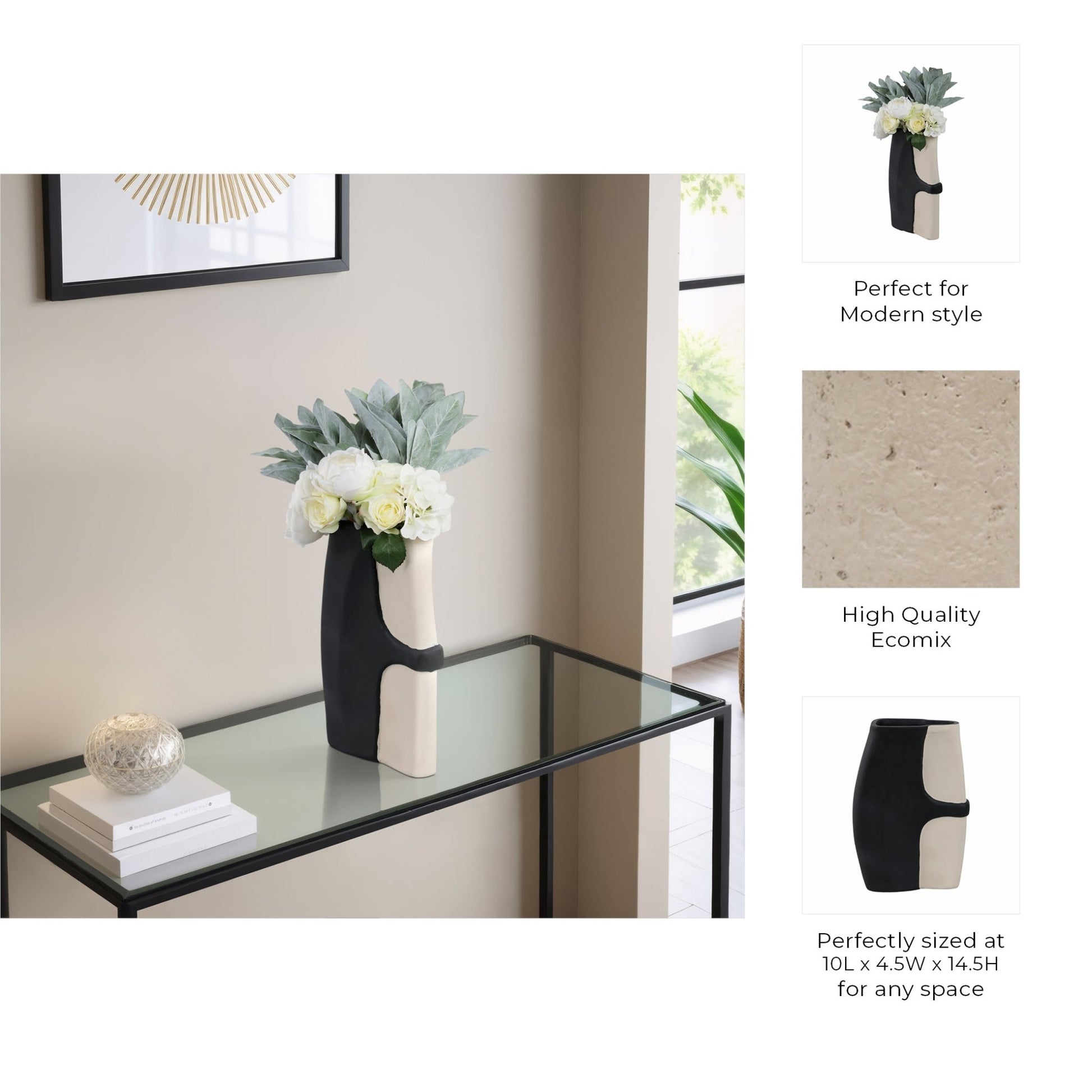Concord Black Ecomix Vase Vases and Jars| Sagebrook Home