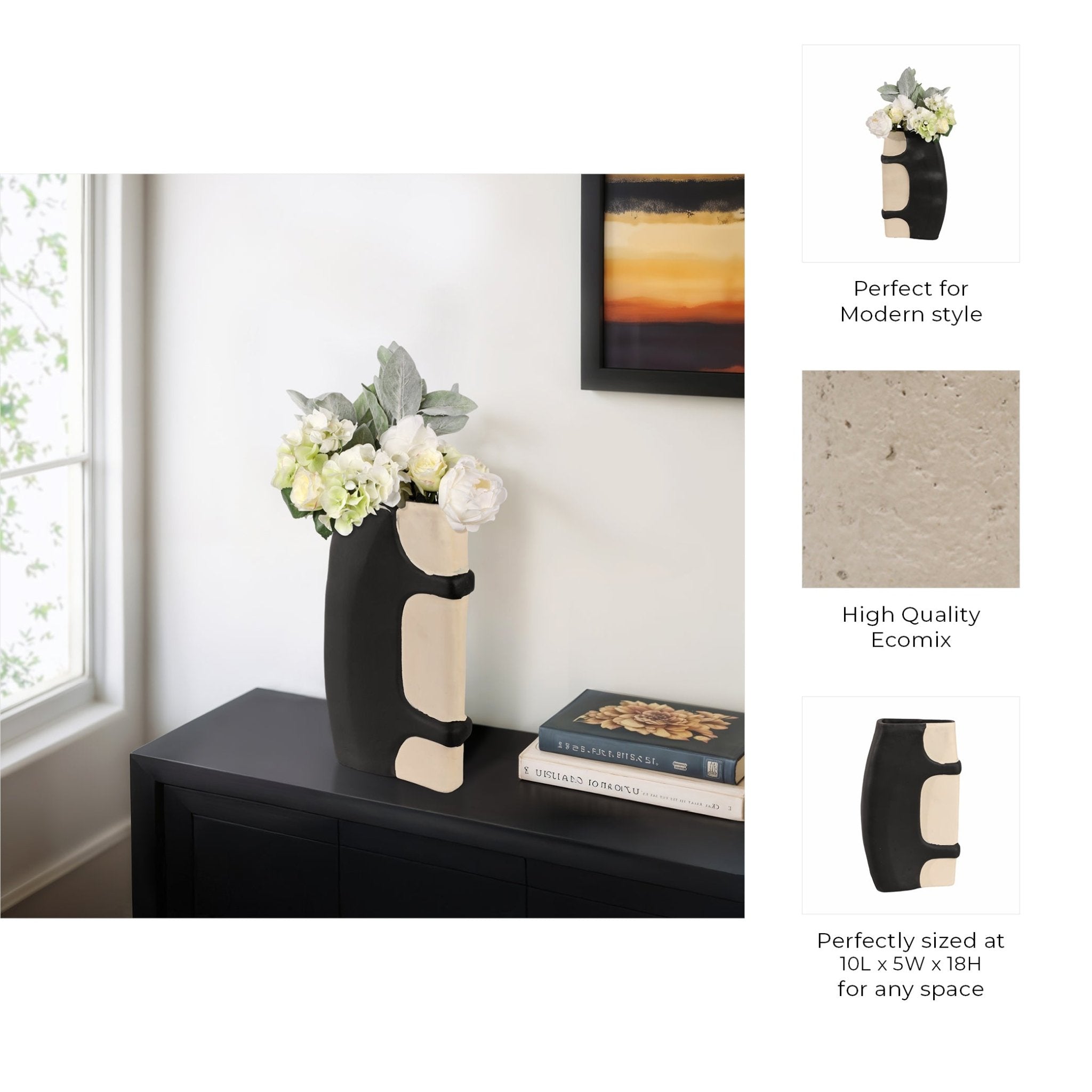Concord Black Ecomix Vase Vases and Jars| Sagebrook Home