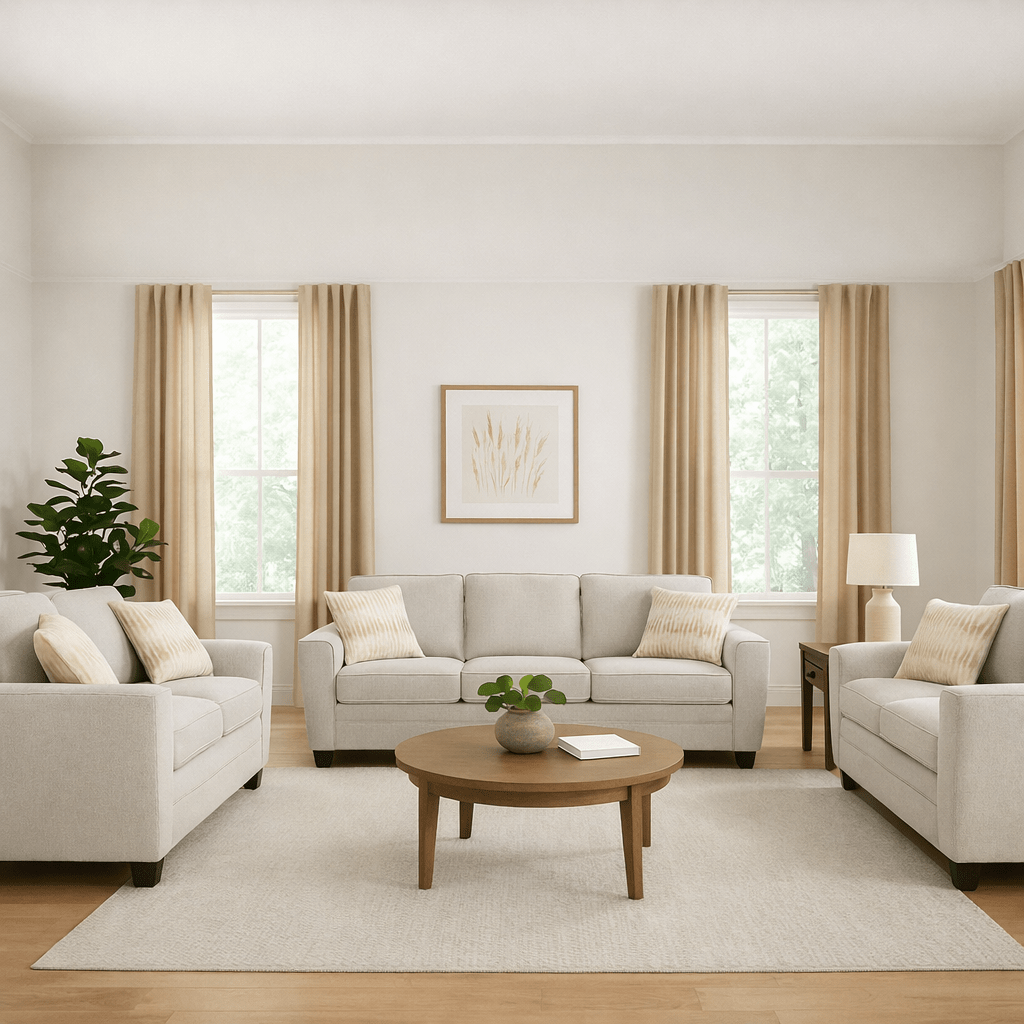 Confa Beige Living Room Set (Sofa + 2 Loveseat) Living Room Sets| Roots Furniture