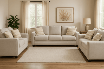 Confa Beige Living Room Set (Sofa + 2 Loveseat) - Al Rugaib Furniture