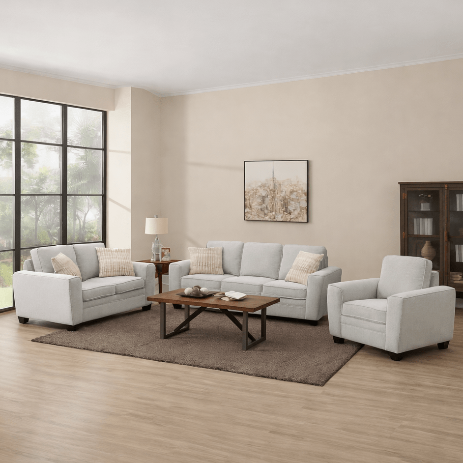 Confa Beige Living Room Set (Sofa + Loveseat + Chair) Living Room Sets| Roots Furniture