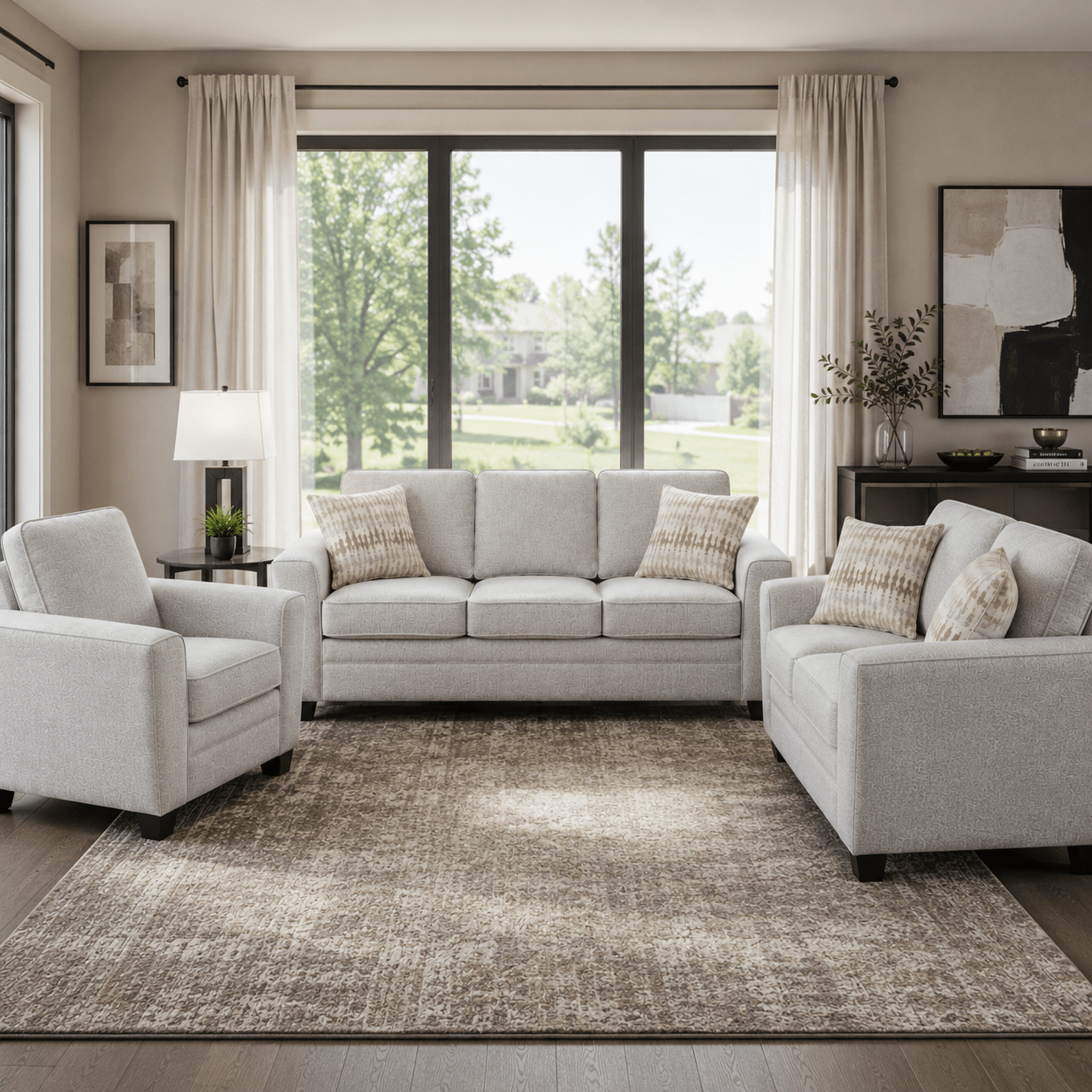 Confa Beige Living Room Set (Sofa + Loveseat + Chair) Living Room Sets| Roots Furniture