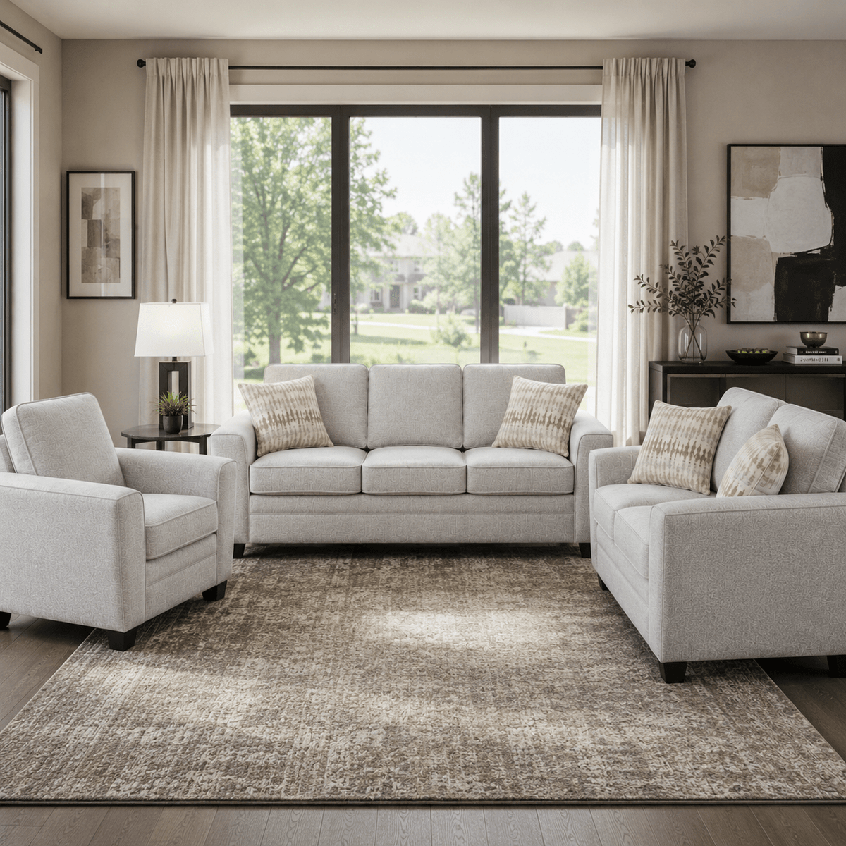Confa Beige Living Room Set (Sofa + Loveseat + Chair) Living Room Sets| Roots Furniture