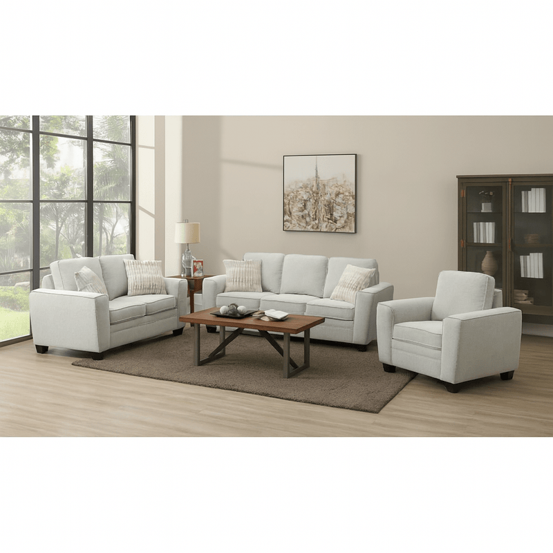 Confa Beige Living Room Set (Sofa + Loveseat + Chair) - Al Rugaib Furniture