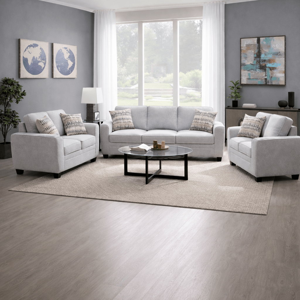 Confa Grey Living Room Set (Sofa + 2 Loveseat) Living Room Sets| Roots Furniture